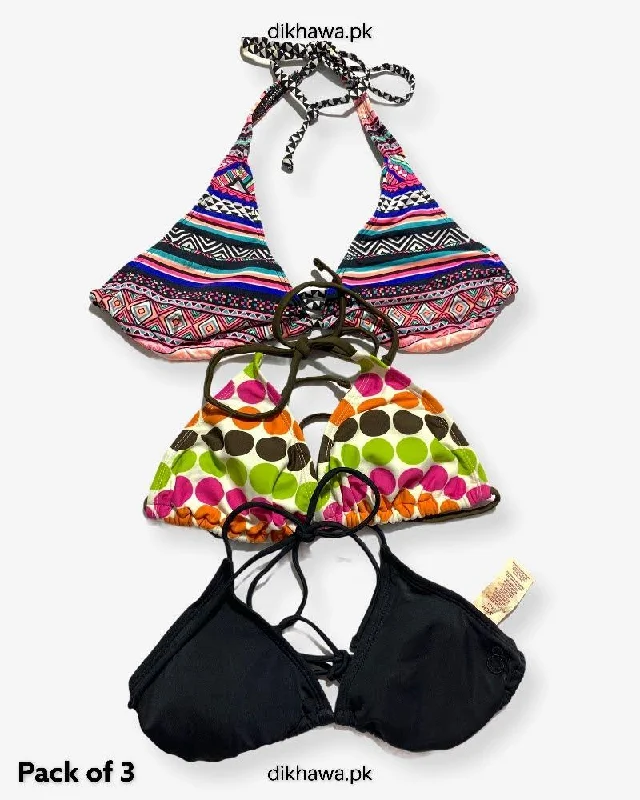 Pack Of 3 Stocklot Bikini Top Swimwear | Bikini Top Bundle | Imported Stock Branded Bikini Top Retro Swimwear Style Pack Of 3 Stocklot Bikini Top Swimwear | Bikini Top Bundle | Imported Stock Branded Bikini Top Retro Swimwear Style