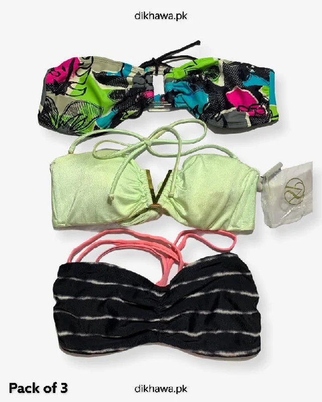 Pack Of 3 Stocklot Bikini Top Swimwear | Bikini Top Bundle | Imported Stock Branded Bikini Top Modern High-Waisted Swimsuit Pack Of 3 Stocklot Bikini Top Swimwear | Bikini Top Bundle | Imported Stock Branded Bikini Top Modern High-Waisted Swimsuit