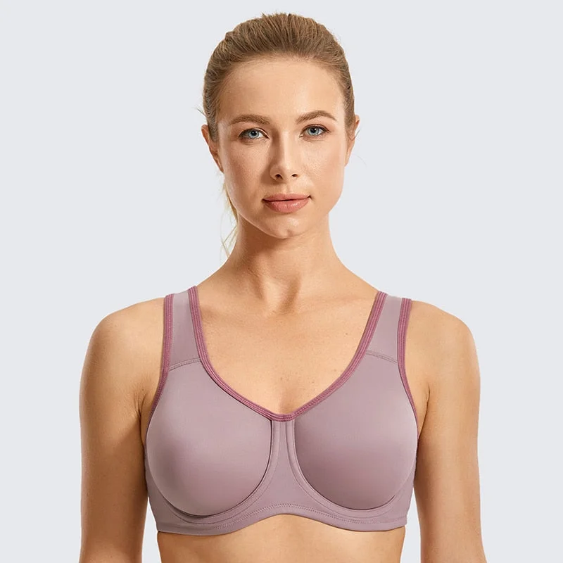 Princess Outer underwire High Impact Sports Bra |C-G Cup| Conch Shell - Blue Sexy Lace Bralette