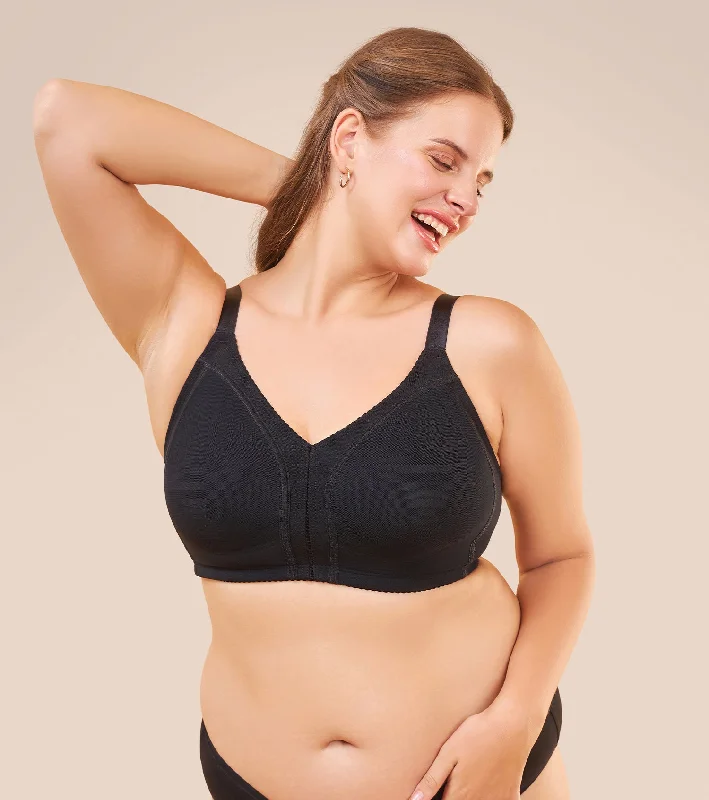 Enamor Body Transform F097 Smooth Contour Lift Bra for Women- Full Coverage, Non Padded and Wirefree - Black Push-Up Bra Set