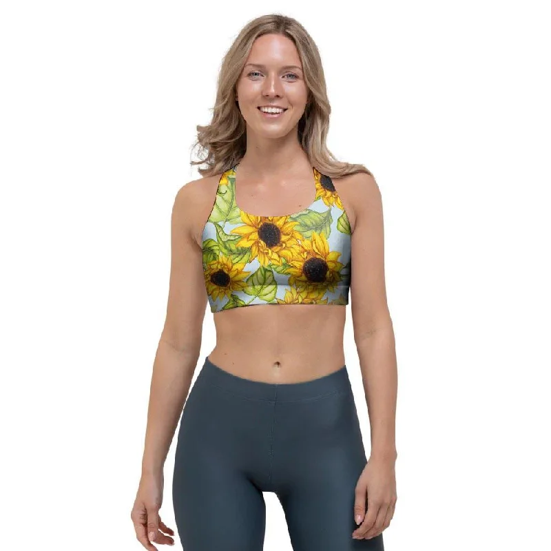 Sunflower Blue Sports Bra Breathable Sports Bra