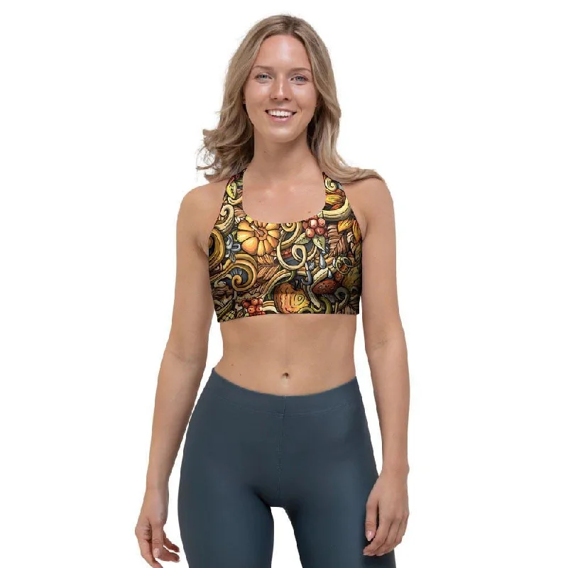 Sunflower Psychedelic Sports Bra Comfortable Bralette Style