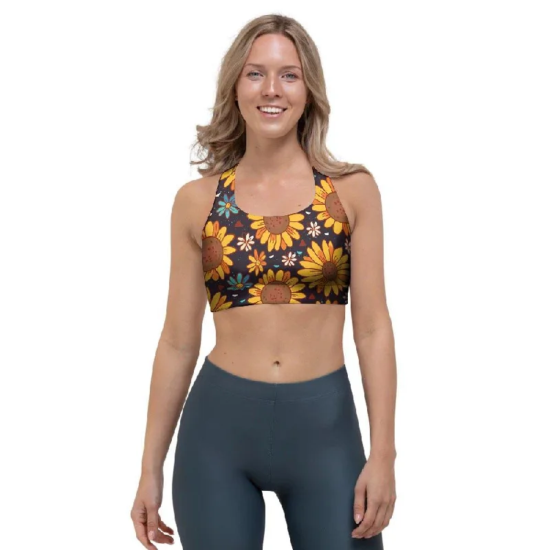 Sunflowr Floral Sports Bra Casual Bralette Set