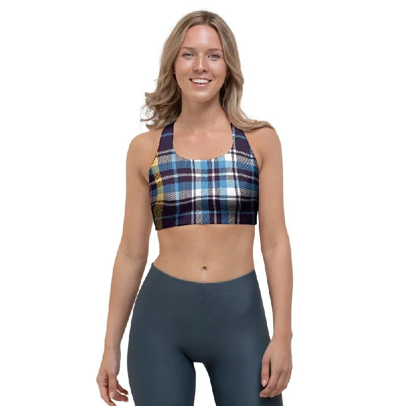 Tartan Plaid Sports Bra Chic Lace Bralette