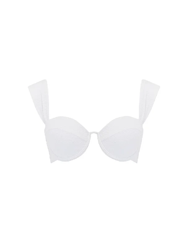 The Modern Bustier Bra - Ivory Honeycomb Chic Lace Bra