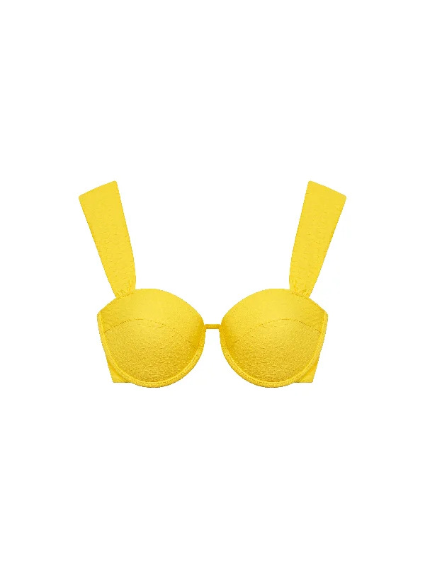 The Modern Bustier Bra - Lemon (Embossed) Soft Padded Bralette