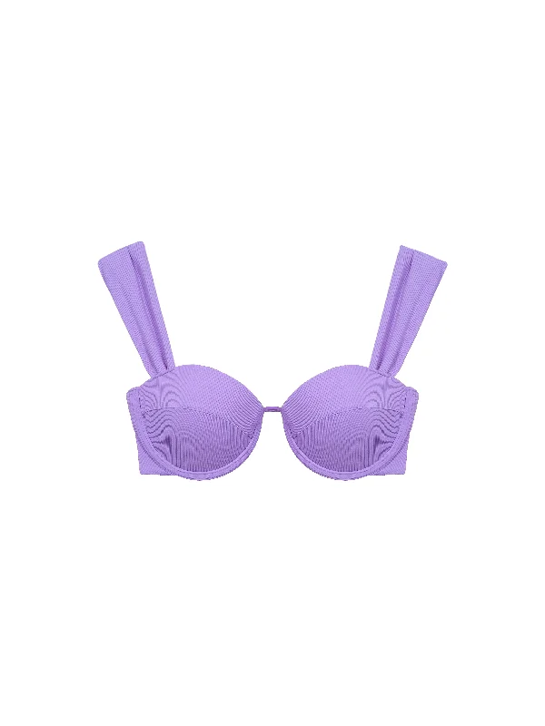 The Modern Bustier Bra - Violet (Ribbed) Seamless Bra Design