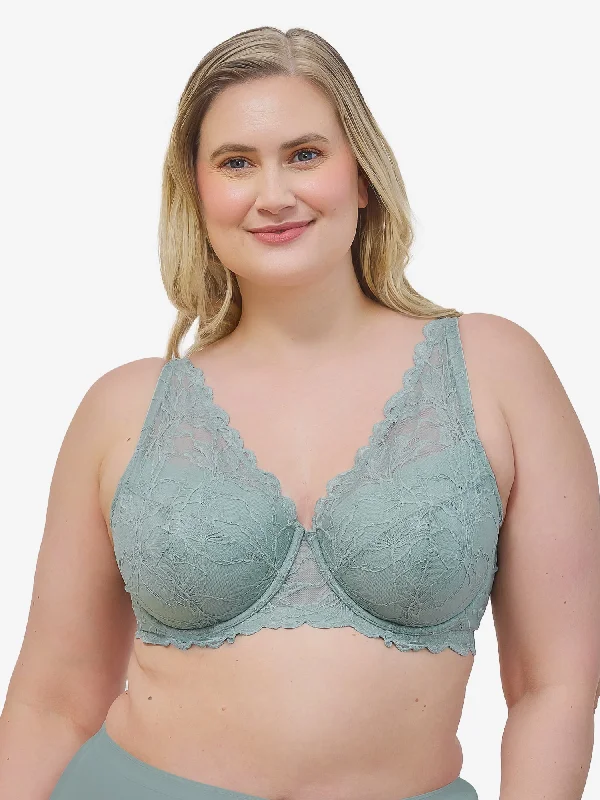 The Willow - Lace Plunge Underwire Bra Breathable Sports Bra