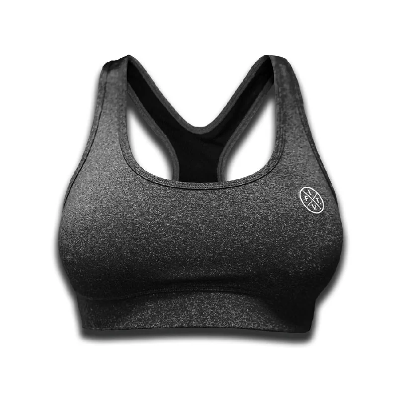 Vantage Sports Bra - Heather Black Light Seamless Bra