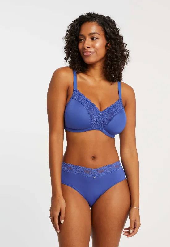 Wire Free Dream Bra In Sapphire - Montelle Sports Support Bra