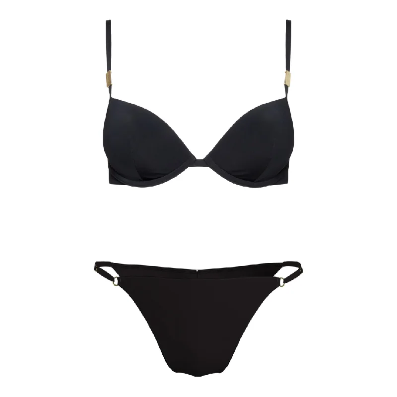 Calvin Klein Push Up Swimwear With Brazilian Black Bottom Chic Bikini Set