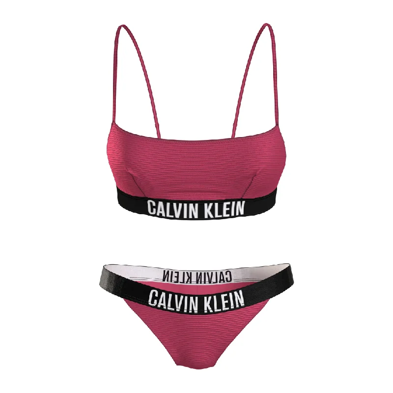 Calvin Klein Swim Bralette Pink Mesh Swimsuit Top