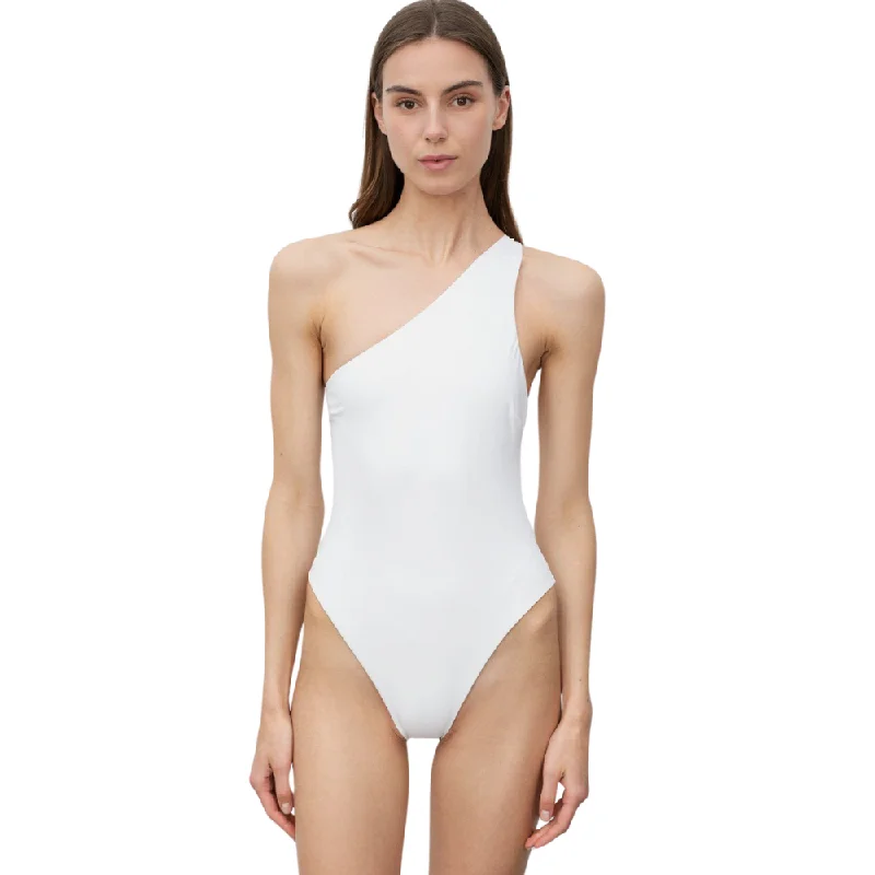 Calvin Klein Swimsuit One Piece White V-Neck Swim Dress