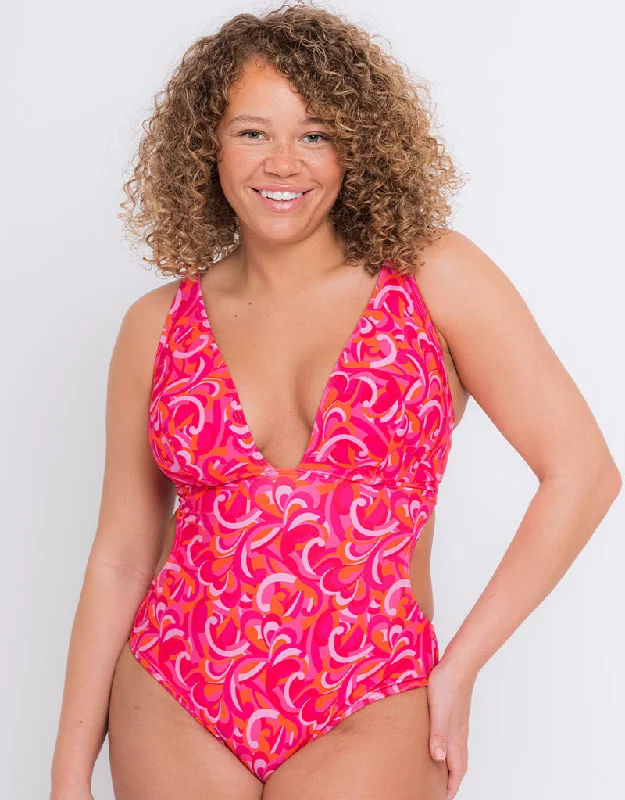 Curvy Kate Retro Wave Non Wired Multiway Swimsuit Print Mix Trendy Swimsuit Bottoms