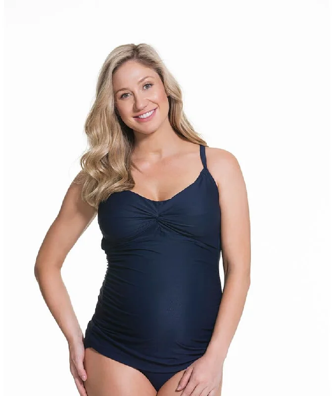 Cake Rosewater Frappe Maternity Tankini Swimwear Set -  Navy Chic Swimsuit Cover-Up