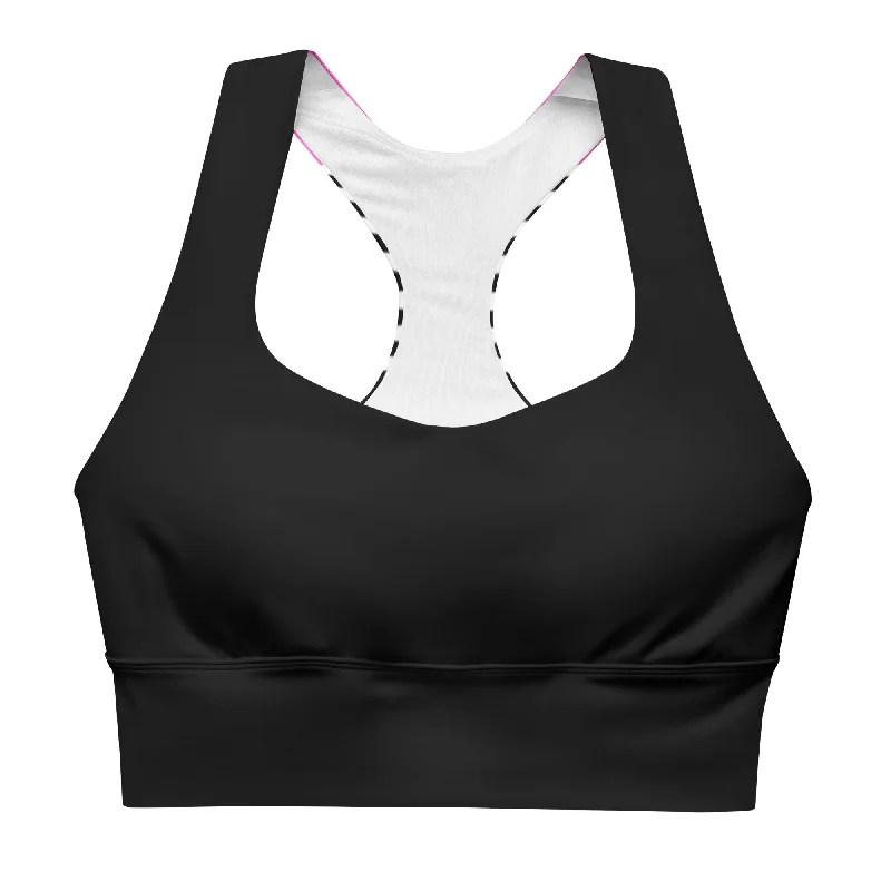 Surf Swim Top Sport Bra XS-3XL - Black Pink Sleek Mesh Bikini