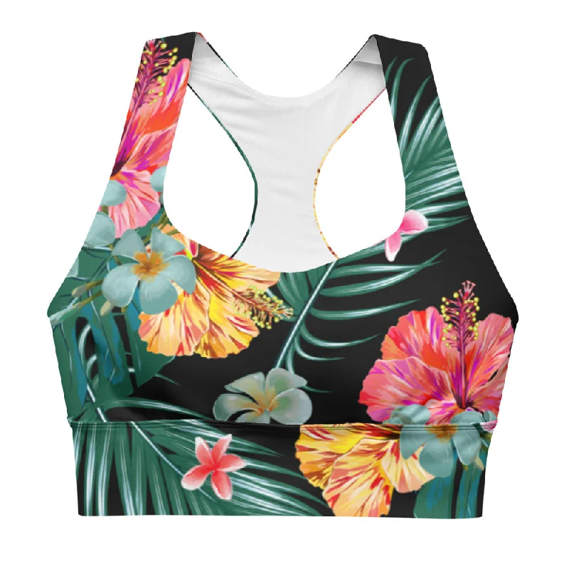 Women's Multi-Sport Swimsuit Sports Bra XS-3XL- Hawaiian Botanical Strap Bikini Set