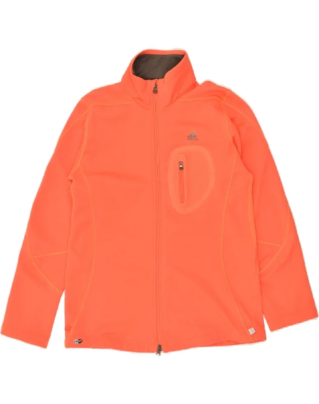 ADIDAS Womens Clima 365 Tracksuit Top Jacket UK 20 2XL Orange Polyester Wool Fabric Cashmere Fabric Tweed Fabric