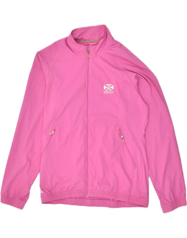 ADIDAS Womens Clima Proof Tracksuit Top Jacket UK 10 Small Pink Polyester Oversized Jacket Tailored Jacket Straight Jacket