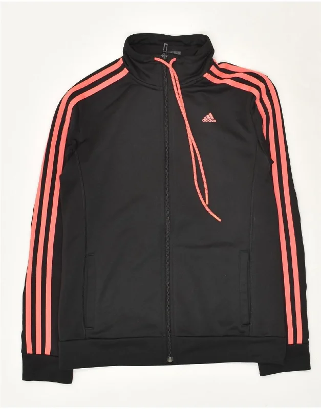 ADIDAS Womens Climalite Tracksuit Top Jacket UK 12/14 Medium Black Jacket Blazer Coat