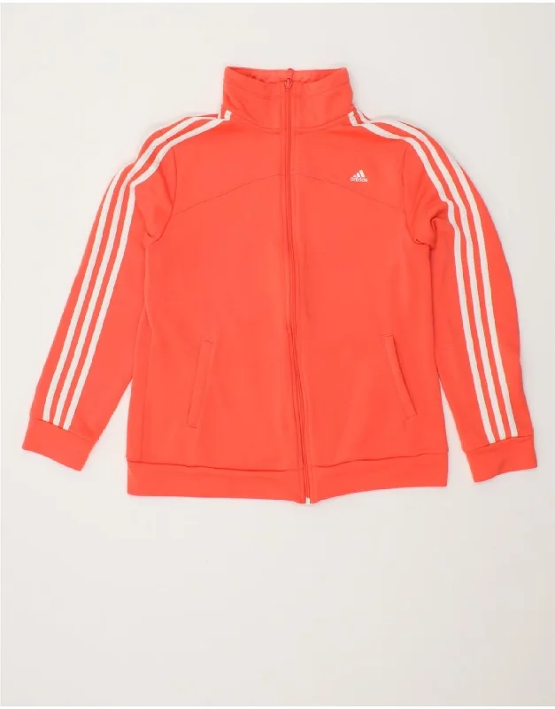 ADIDAS Womens Climalite Tracksuit Top Jacket UK 16/18 Large Orange Jersey Jacket Tulle Jacket Batik Jacket