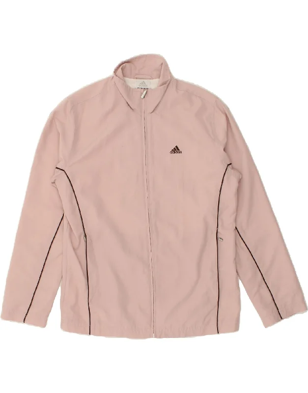 ADIDAS Womens Tracksuit Top Jacket UK 10 Small  Pink Polyester Herringbone Jacket Checkered Jacket Solid Jacket