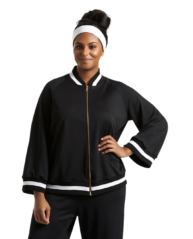 Always For Me Black Plus Size Hudson Bomber Jacket Jersey Jacket Tulle Jacket Batik Jacket