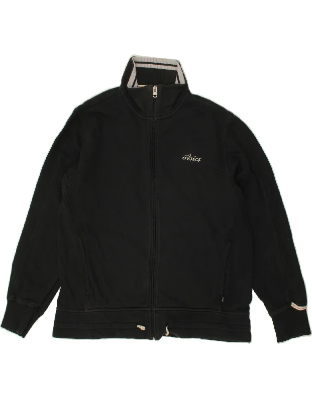 ASICS Womens Tracksuit Top Jacket UK 16 Large Black Cotton Notch Collar Peter Pan Collar Cowl Neck ASICS Womens Tracksuit Top Jacket UK 16 Large Black Cotton Notch Collar Peter Pan Collar Cowl Neck