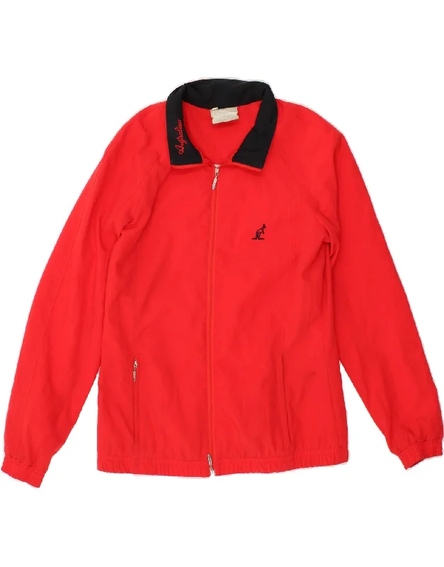 AUSTRALIAN L'ALPINA Womens Graphic Tracksuit Top Jacket IT 44 Medium Red Tailored Jacket Straight Jacket A-Line Jacket