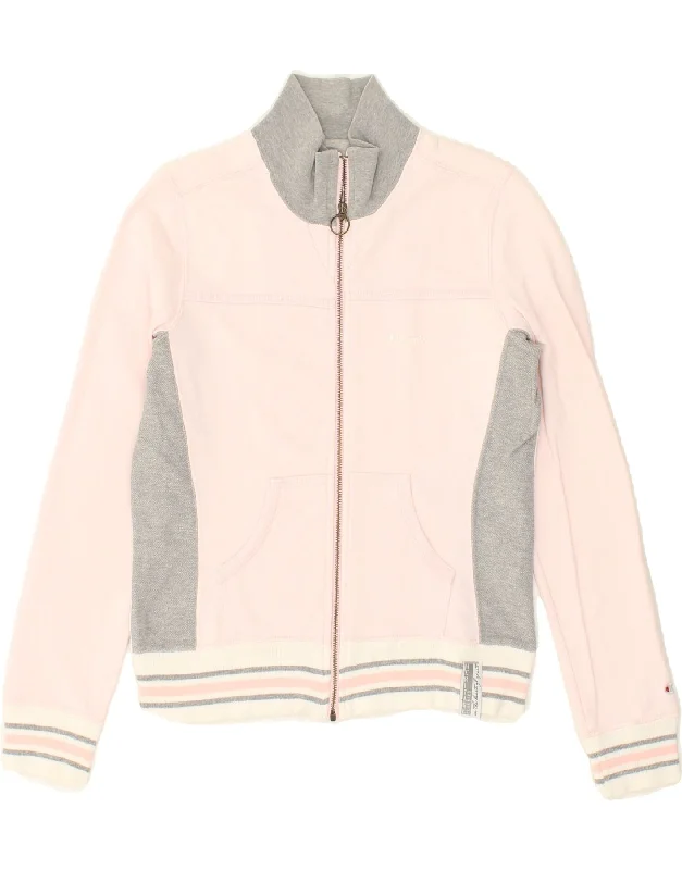 CHAMPION Womens Tracksuit Top Jacket UK 10 Small Pink Colourblock Lace Jacket Ribbed Jacket Sequined Jacket