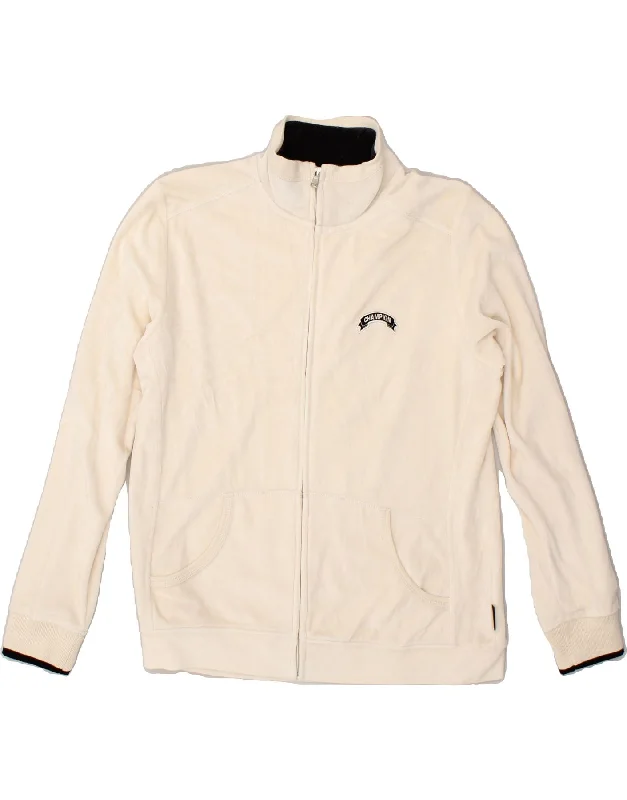 CHAMPION Womens Tracksuit Top Jacket UK 16 Large Beige Cotton Oversized Jacket Tailored Jacket Straight Jacket