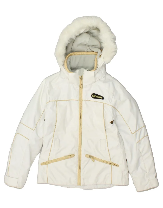 COLMAR Womens Ski Jacket IT 34 2XS White Anorak Shell Jacket Lightweight Jacket