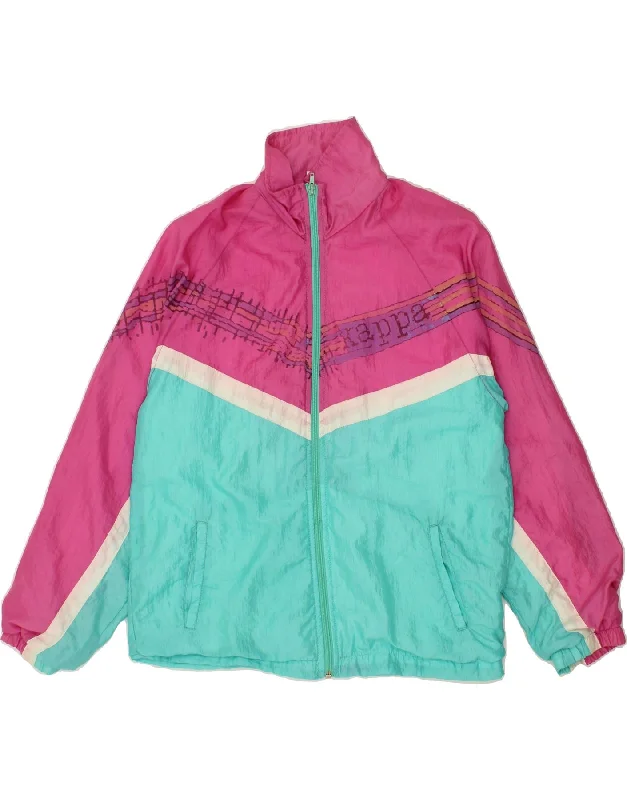 KAPPA Womens Graphic Tracksuit Top Jacket UK 14 Medium Pink Colourblock Herringbone Jacket Houndstooth Jacket Plaid Jacket KAPPA Womens Graphic Tracksuit Top Jacket UK 14 Medium Pink Colourblock Herringbone Jacket Houndstooth Jacket Plaid Jacket
