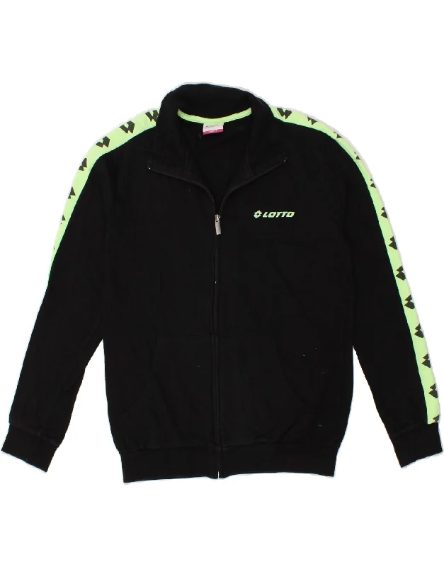 LOTTO Womens Graphic Tracksuit Top Jacket UK 16 Large Black Cotton Denim Jacket Leather Jacket Suede Jacket LOTTO Womens Graphic Tracksuit Top Jacket UK 16 Large Black Cotton Denim Jacket Leather Jacket Suede Jacket