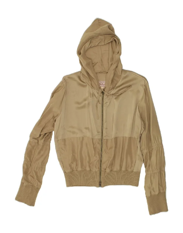 MARLBORO CLASSICS Womens Hooded Tracksuit Top Jacket UK 18 XL Beige Jersey Jacket Tulle Jacket Batik Jacket