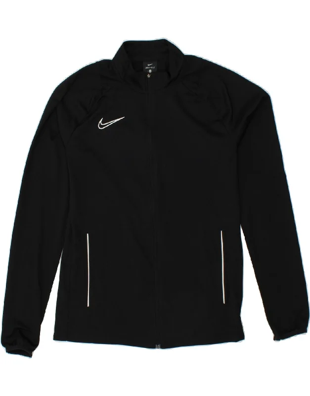 NIKE Womens Dri Fit Tracksuit Top Jacket UK 14 Medium Black Polyester Rayon Jacket Velvet Jacket Corduroy Jacket