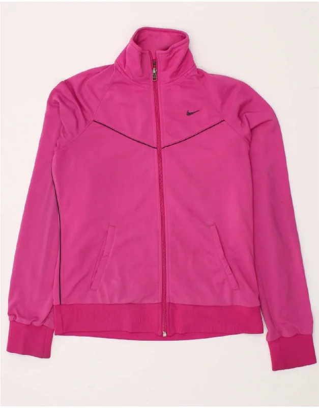 NIKE Womens Tracksuit Top Jacket UK 14 Large Pink Polyester Ribbed Jacket Pleated Jacket Ruffled Jacket NIKE Womens Tracksuit Top Jacket UK 14 Large Pink Polyester Ribbed Jacket Pleated Jacket Ruffled Jacket
