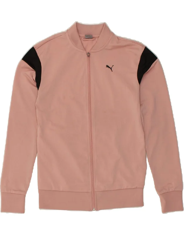 PUMA Womens Tracksuit Top Jacket UK 10 Small Pink Colourblock Polyester Mesh Jacket Canvas Jacket Denim Jacket