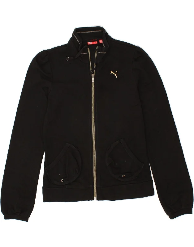 PUMA Womens Tracksuit Top Jacket UK 12 Medium Black Cotton Oversized Jacket Tailored Jacket Straight Jacket PUMA Womens Tracksuit Top Jacket UK 12 Medium Black Cotton Oversized Jacket Tailored Jacket Straight Jacket