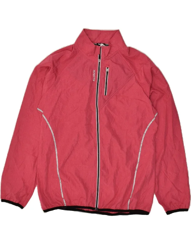 REEBOK Womens Tracksuit Top Jacket UK 16 Large Pink Polyester One-Shoulder Jacket Off-the-Shoulder Jacket Asymmetrical Jacket REEBOK Womens Tracksuit Top Jacket UK 16 Large Pink Polyester One-Shoulder Jacket Off-the-Shoulder Jacket Asymmetrical Jacket