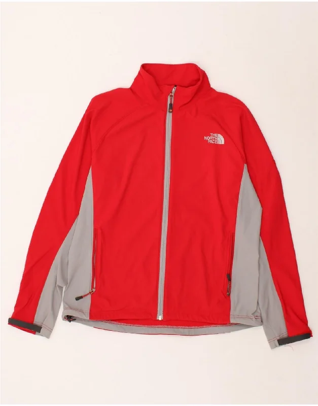 THE NORTH FACE Womens Graphic Tracksuit Top Jacket UK 16 Large Red Nylon Fabric Polyester Fabric Spandex Fabric