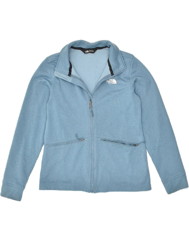 THE NORTH FACE Womens Tracksuit Top Jacket UK 14 Medium Blue Polyester Front Pockets Side Pockets Patch Pockets