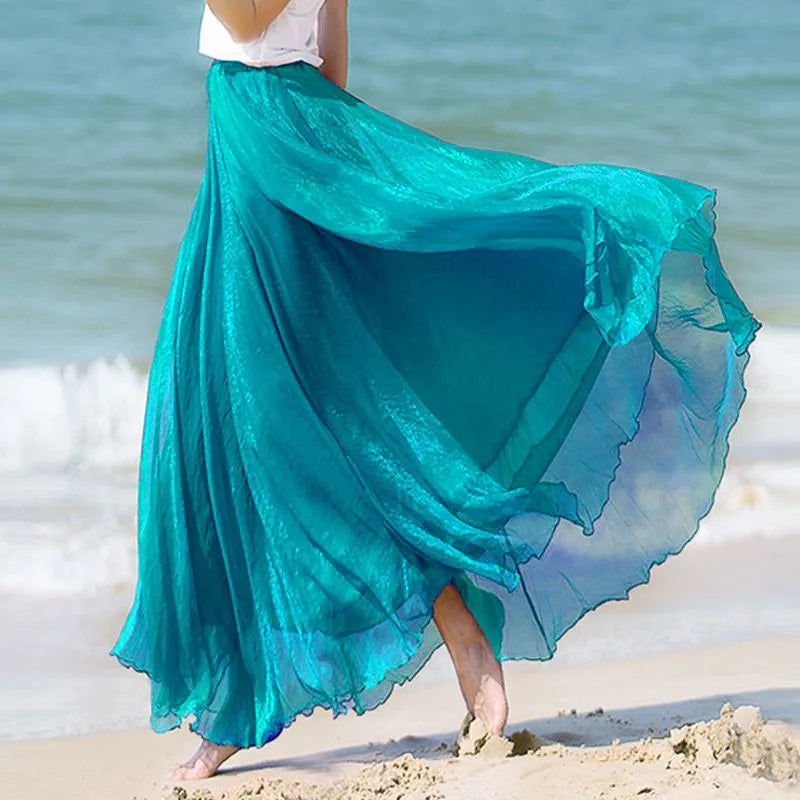 Chic Chiffon Maxi Skirt vintage skirt charm