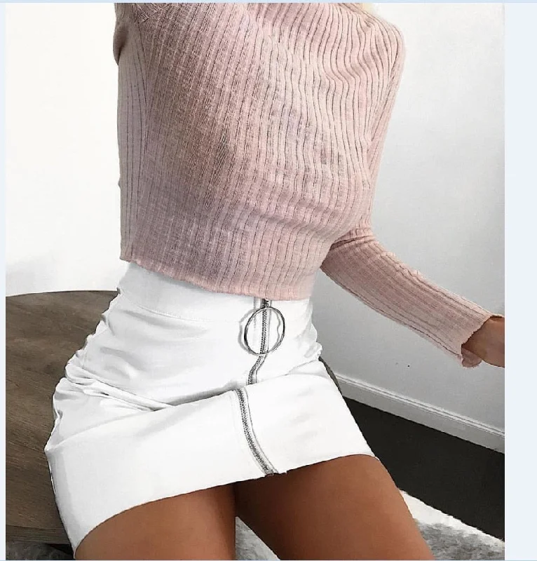 High Waist Bodycon Mini Skirt relaxed fit skirt