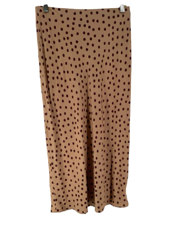 L'Agence Size S Tan & Brown Skirt silk skirt sleek