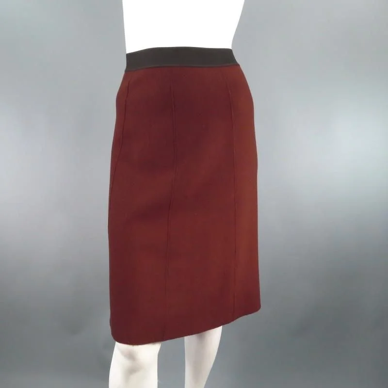 LANVIN Fall 2008 Size M Brown Wool Knit A Line Skirt Skirt lace skirt elegant