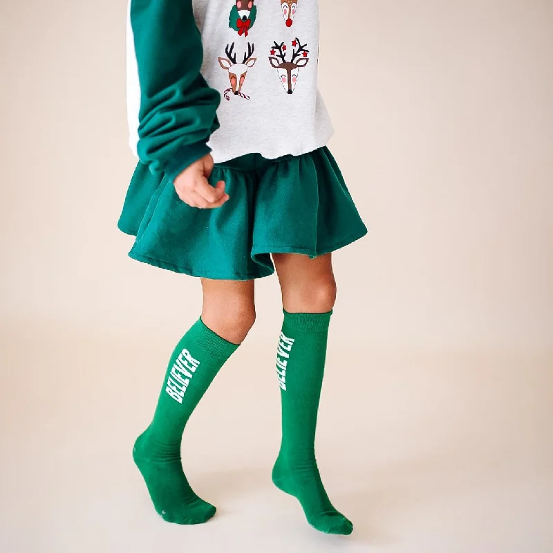 MINI SKIRT | FOREST GREEN | GIRLS cashmere skirt plush