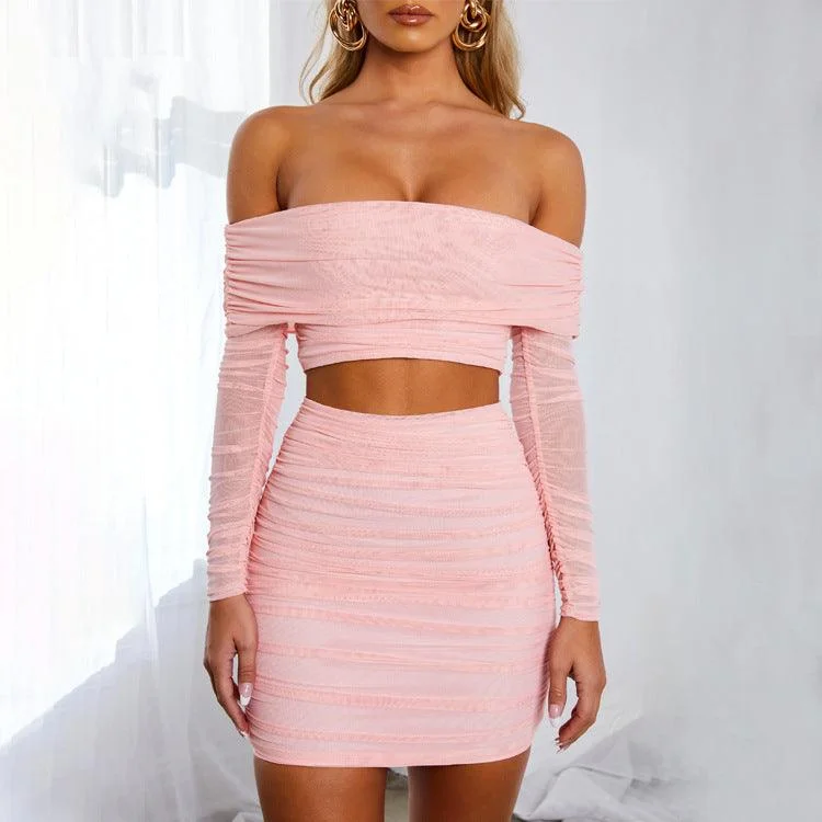 New Amazon Sexy Pleated One Shoulder Skirt tiered skirt playful