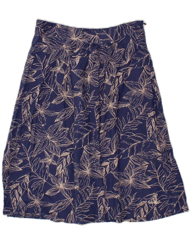WEIRD FISH Womens A-Line Skirt UK 12 Medium W30 Navy Blue Floral Viscose velvet skirt plush WEIRD FISH Womens A-Line Skirt UK 12 Medium W30 Navy Blue Floral Viscose velvet skirt plush